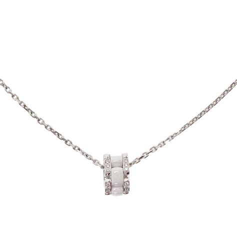 chanel white gold necklace